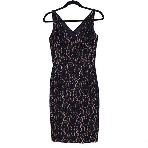 chinese dress ladies Badgley Mischka Sharp Collar 3/4 Sleeves Belted Cinched Waist Below the  Knee Sequin Laced Sheer Tulle A-Line Midi Dress